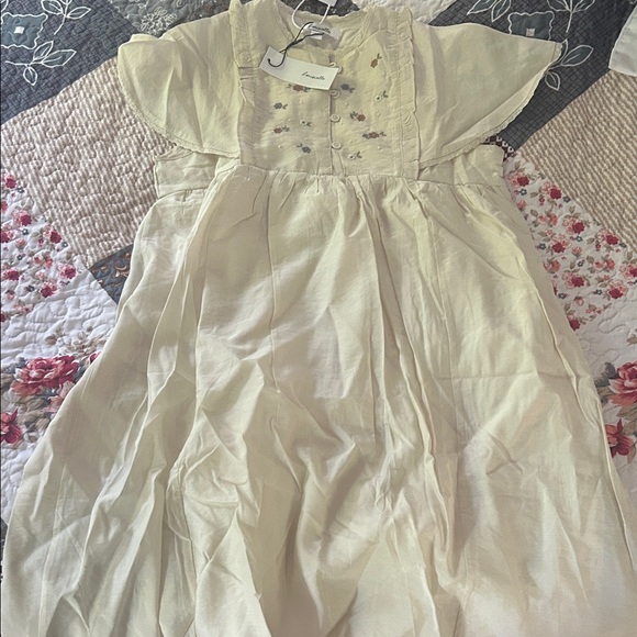Louisiella Cream Girls Dress with Floral Details size 10y